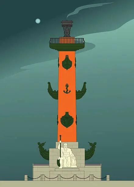 Vector illustration of Rostral column