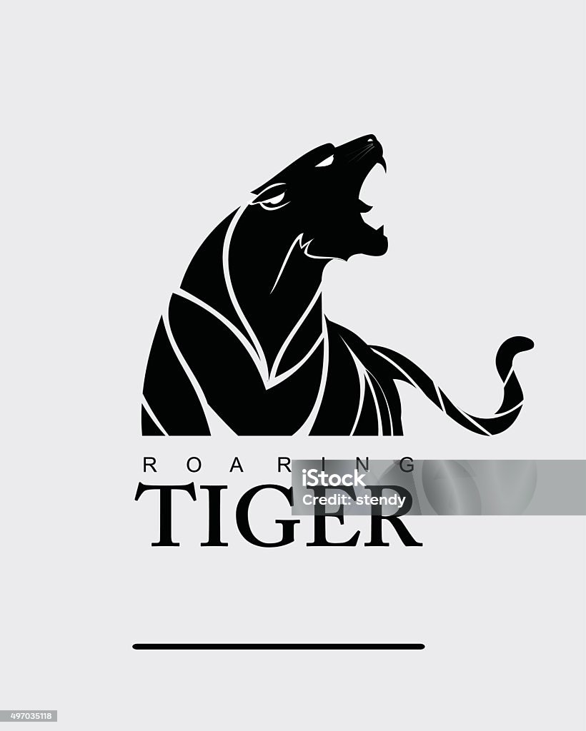 Tiger. Tiger with label. Fearless Tiger. Roaring Predator. Roaring Tiger. Tiger head, elegant tiger head. tiger half body. tiger head, roaring fang face. Combine with text Tiger stock vector