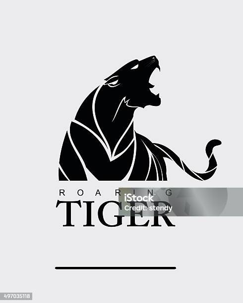Tiger Tiger With Label Stock Illustration - Download Image Now - Tiger, Roaring, Mountain Lion