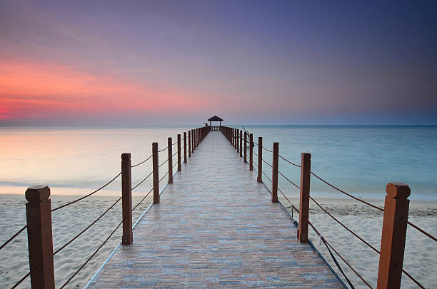 istock Sunrise view at fisherman jetty 497036162