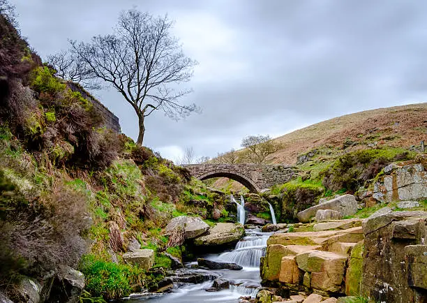The Three Shires Head water fall at the meeting point of Derbyshire, Staffordshire and Cheshire.