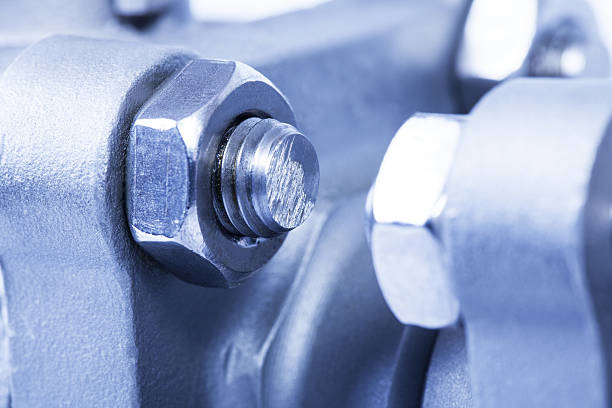 istock Valve parts with the selective focus on bolt and nut 497037451