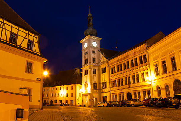 istock Loket main square and church at night 497038549
