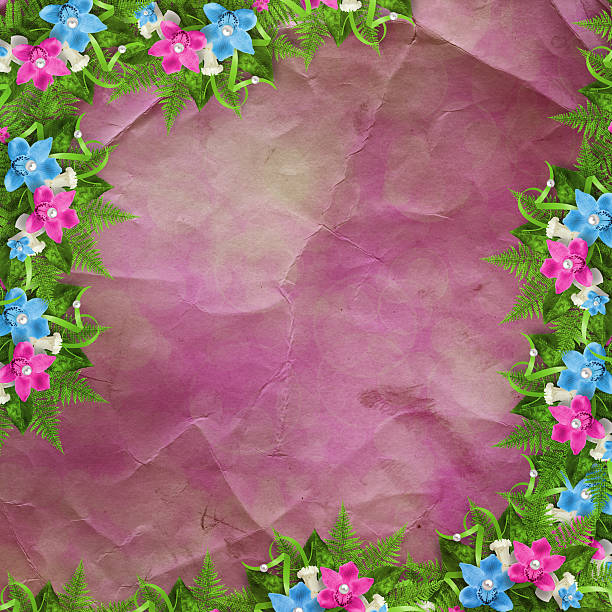 istock Card for invitation or congratulation with blue and pink orchids 497039441
