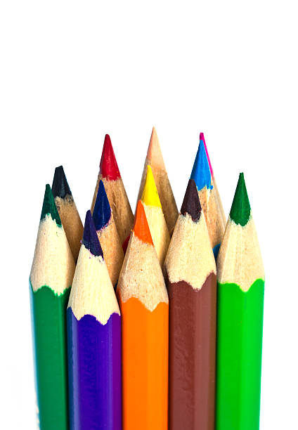 istock Colour pencils isolated on white background close up 497039841
