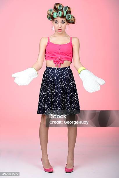 Pinup Girl Stock Photo - Download Image Now - Adult, Adults Only, Apron