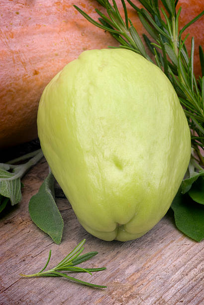 Chayote (Sechium edule) The chayote (Sechium edule) is a vegetable native to south america. chavote stock pictures, royalty-free photos & images