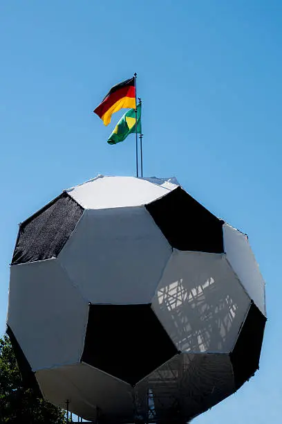 Soccer ball  with flags