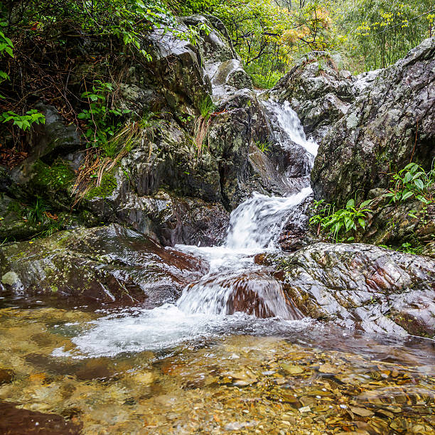 istock Huihang Ancient Trail Hiking, waterfall and river in slow shutte 497042855