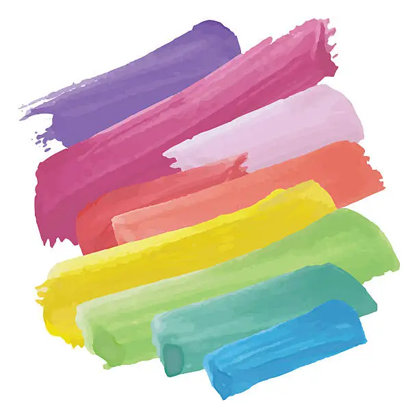 Vector illustration of Colorful Paint Brush Strokes