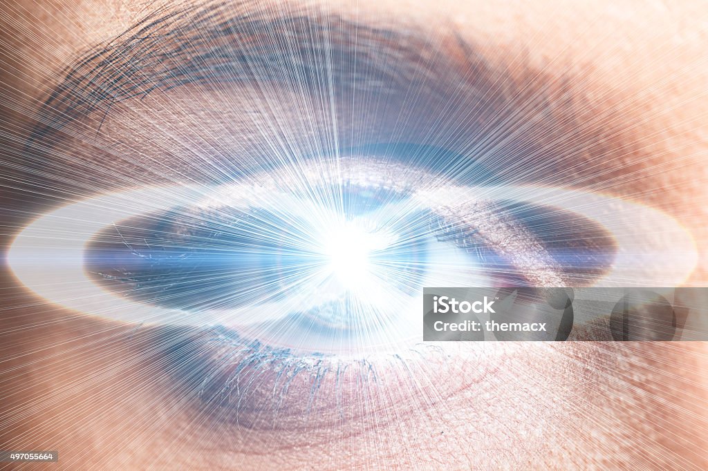 Infinity symbol in human eye Infinity symbol in human eye. 2015 Stock Photo