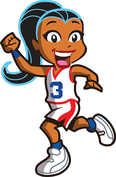 Girl Basketball Player vector art illustration