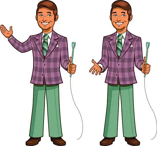 Vector illustration of Retro Game Show Host