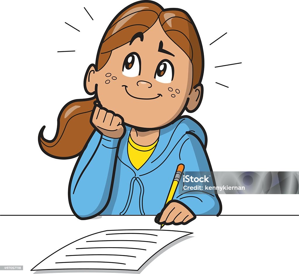 предподростковый Школьница С Тестирования — стоковая векторная графика и другие изображения на тему Предподростковый возраст - Предподростковый возраст, Размышление, Внутри - iStock