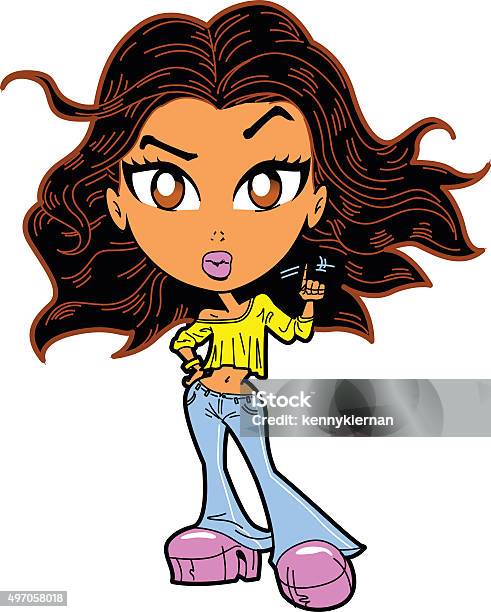 Urban Ethnic Girl With Attitude Stock Illustration - Download Image Now -  2015, Adult, Afro Hairstyle - iStock