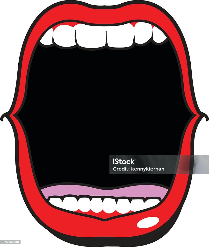 Large ouvert bouche - clipart vectoriel de Bouche ouverte libre de droits