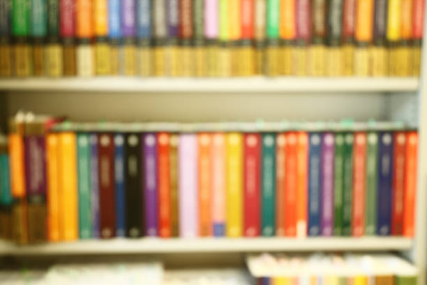 istock Defocused background of bookshelf 497059496