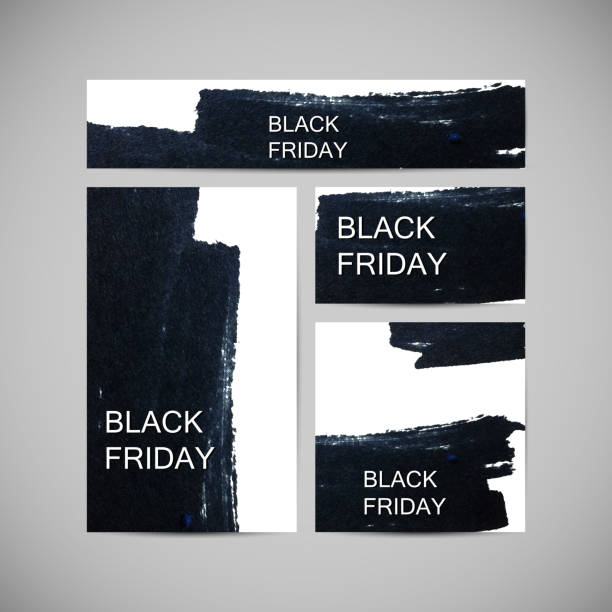 black friday abverkauf-label auf der aquarell-färbung - customer symbol illustration and painting label stock-grafiken, -clipart, -cartoons und -symbole