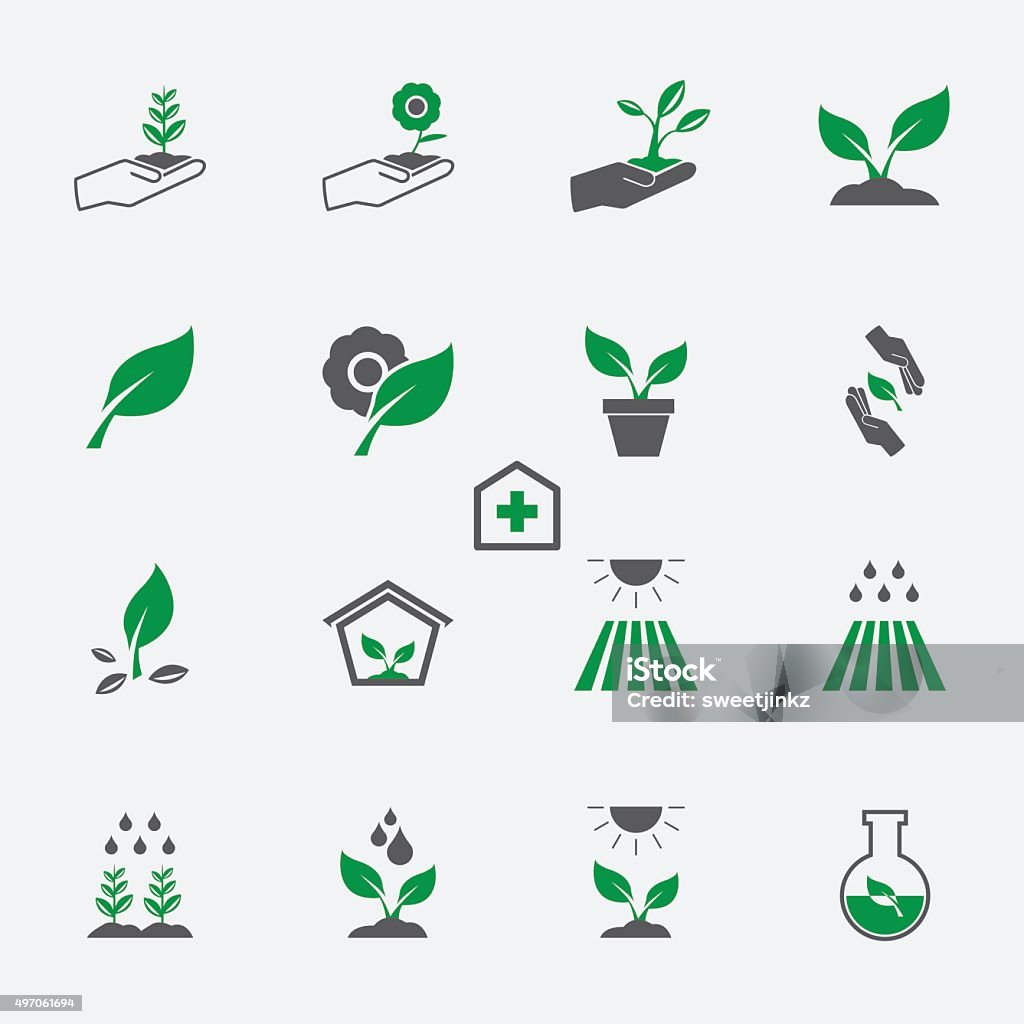 plant icon set Seedling stock vector