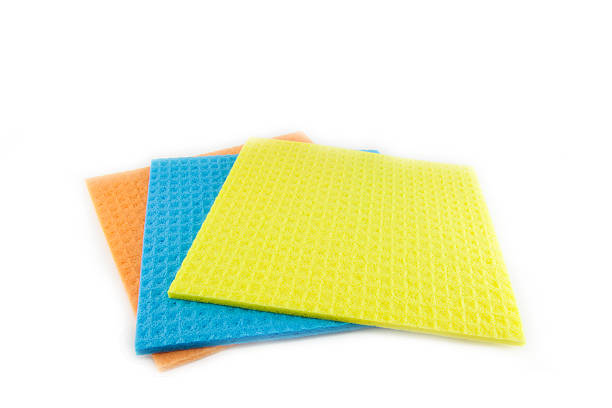 istock Sponge scouring pads on an isolated white background 497065818