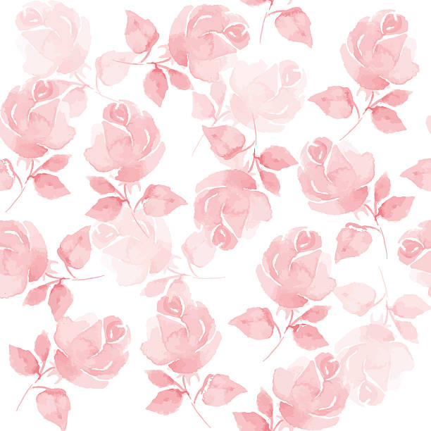 stockillustraties, clipart, cartoons en iconen met background with beautiful roses. seamless pattern - pink flowers