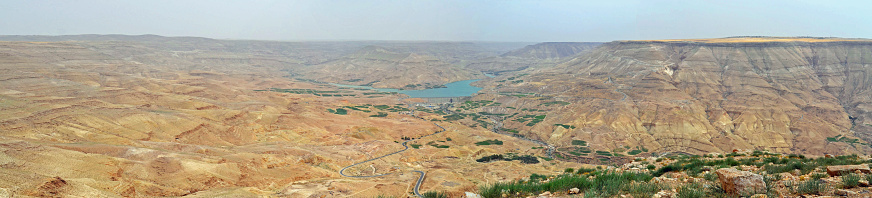 Panoramic view of the Arnon Valley in Jordan.