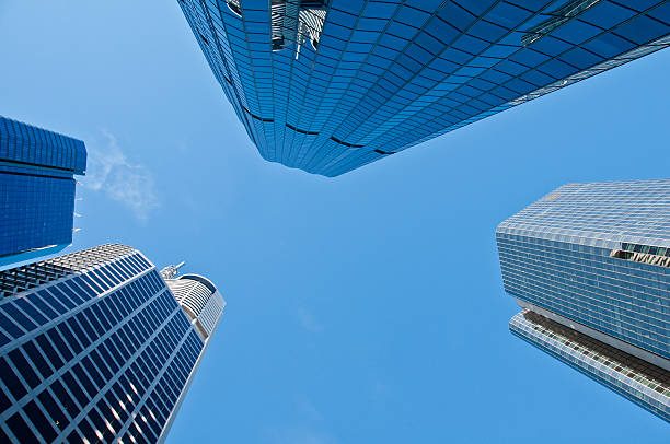 istock Look up to skyscraper office buildings 497069824