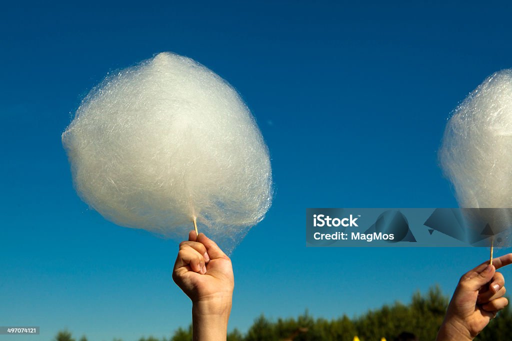 Cotton Candy on Blue Sky Cotton Candy Stock Photo