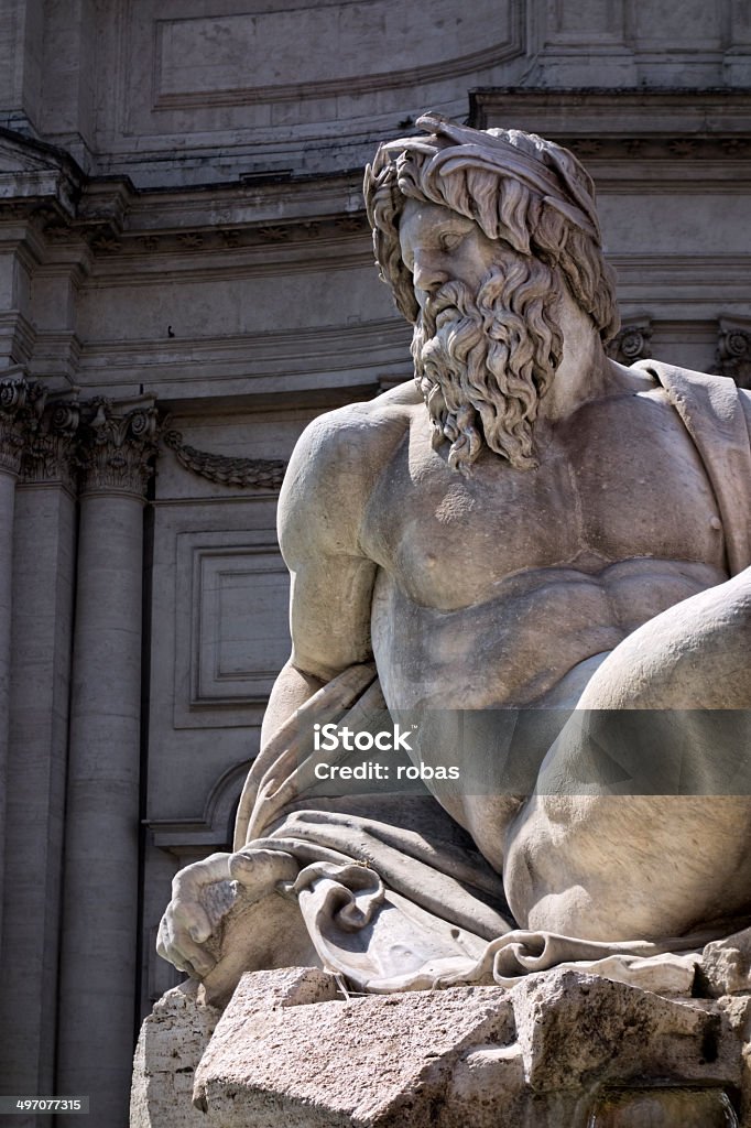 Zeus statue on fountain Navona square Zeus statue on fountain Navona square (Rome) Zeus Stock Photo