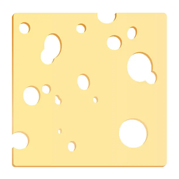 Vector illustration of Cheese Slice Square