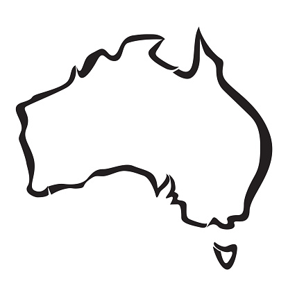 abstract map of Australia, vector illustration