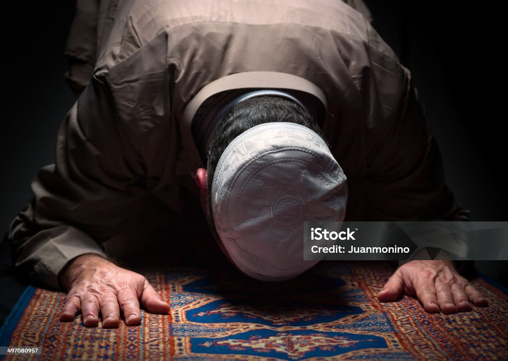 Ramadan muslim man praying  (this picture have been shot with a Hasselblad HD3 II 31 megapixels) Islam Stock Photo