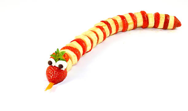 Strawberry-banana-snake stock photo