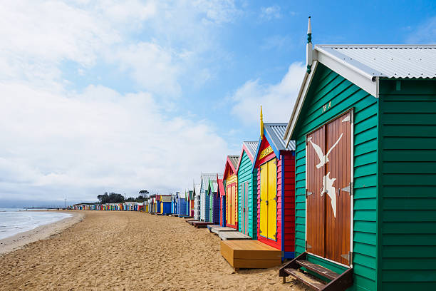 Colorful bath houses, Brighton Beach in Melbourne