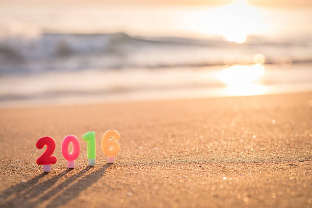 istock New Year numbers on the sea beach 497092718