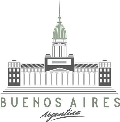 Building of Congress in Buenos Aires, Argentina, vector illustration