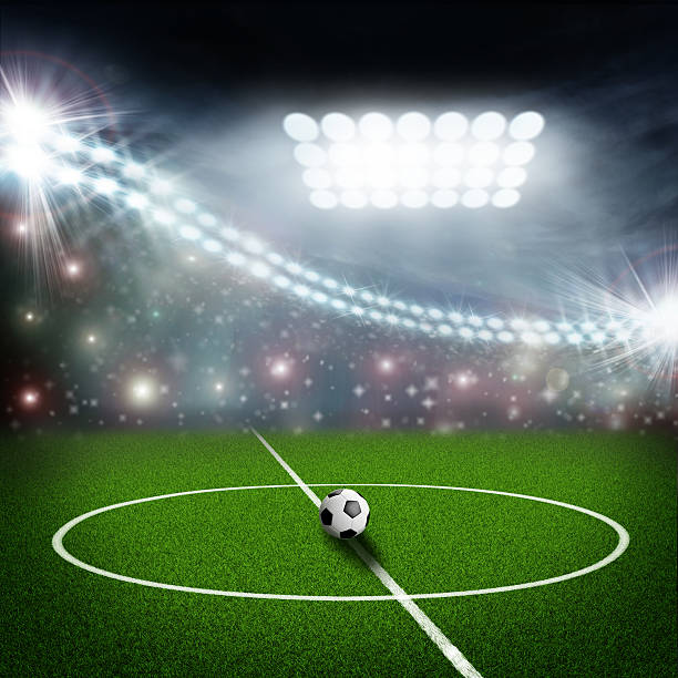 istock soccer field center and ball 497096007