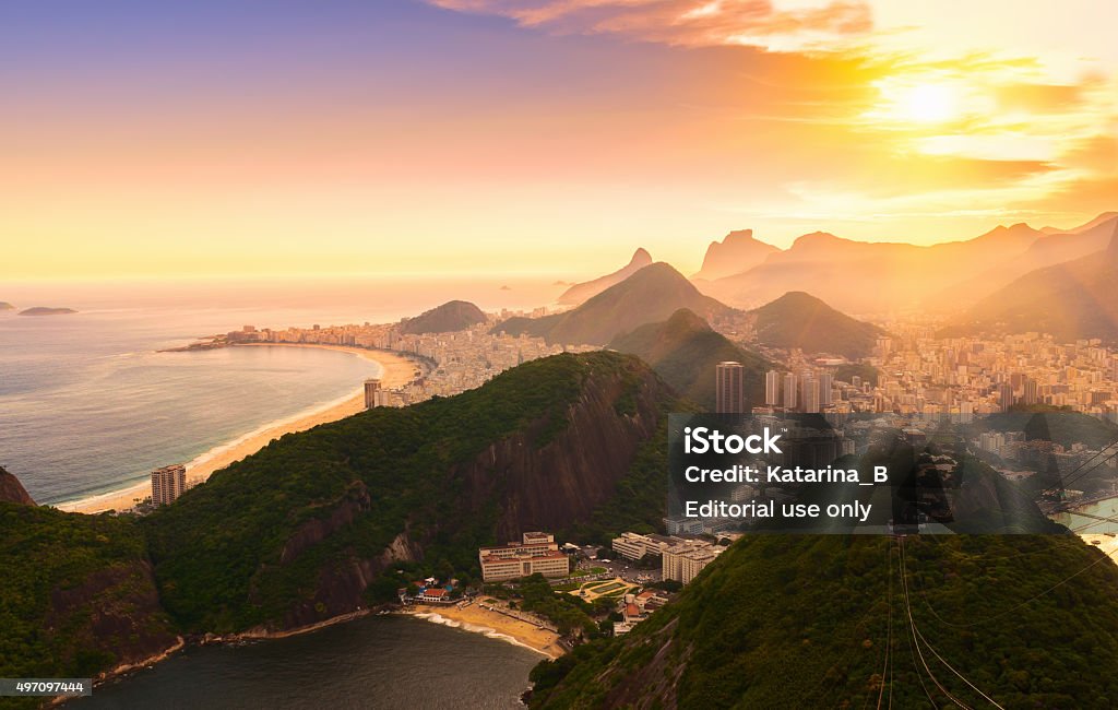 Copacabana and Botafogo in Rio de Janeiro. Brazil Sunset view of Copacabana and Botafogo in Rio de Janeiro. Brazil Rio de Janeiro Stock Photo