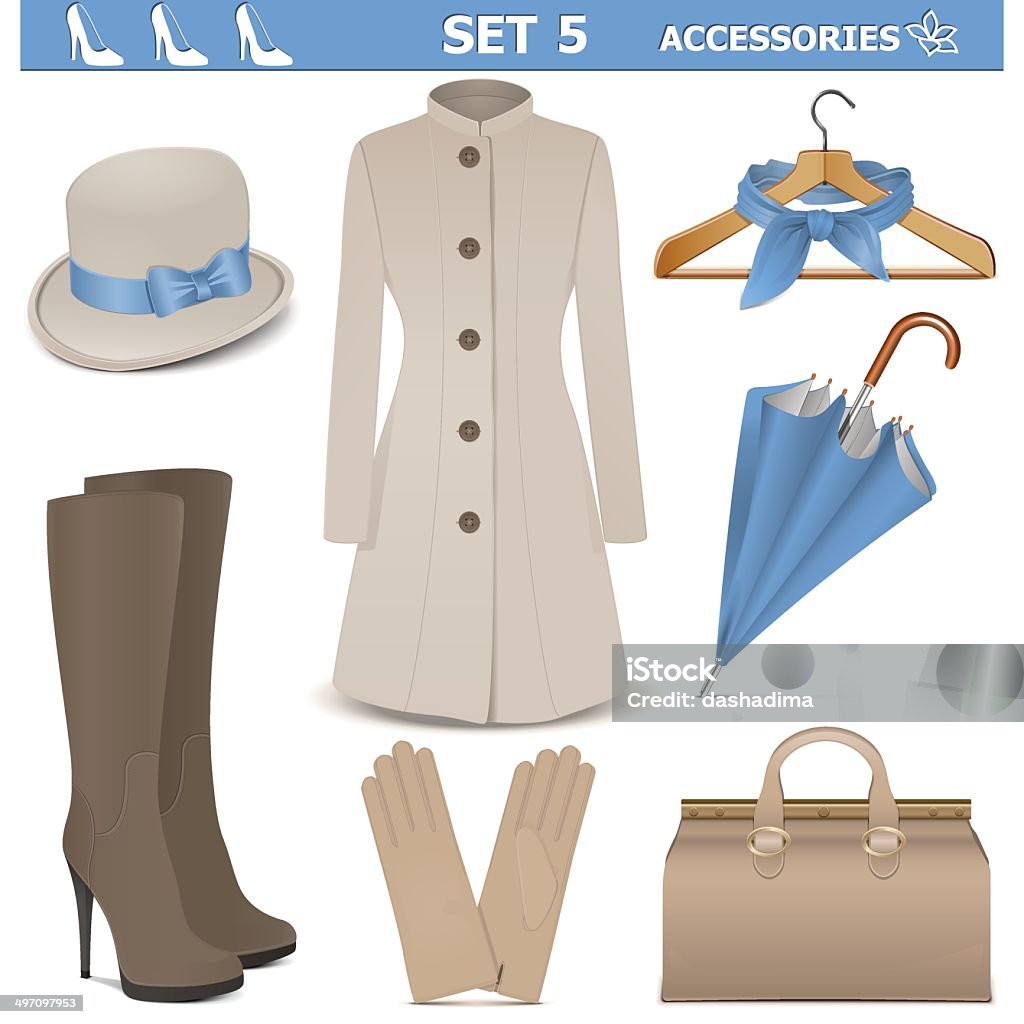 Vector accessoires féminins Set de 5 - clipart vectoriel de Accessoire libre de droits