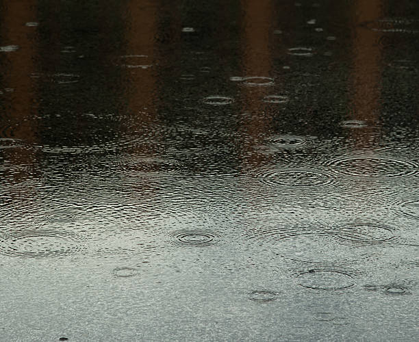 istock Rainy day, Rain and water ripples 497098819