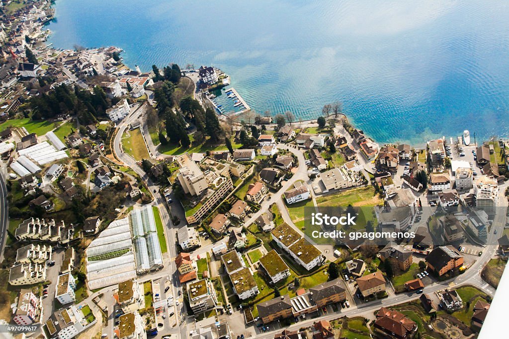 Vista aérea da paisagem da região de Lucerna - Foto de stock de Vista Aérea royalty-free