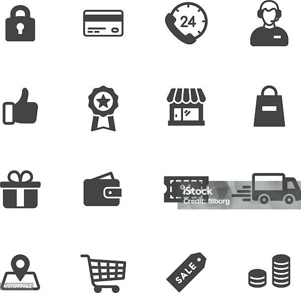 Shopping Icons Stock Illustration - Download Image Now - Icon Symbol, Store, Solid