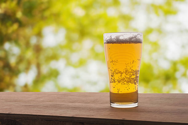 istock Glass of beer on wooden in spring 497100420