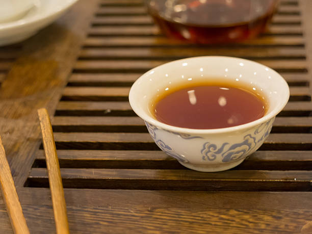 istock Set of China tea on bamboo mat,Closeup. 497100745