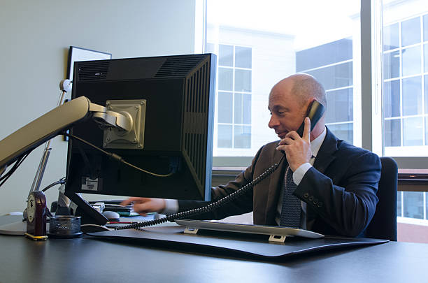 istock Business man dialing on phone 497101887