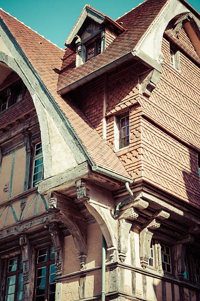 istock Stylized half-timbered house. Etretat is a commune in the Seine 497101949
