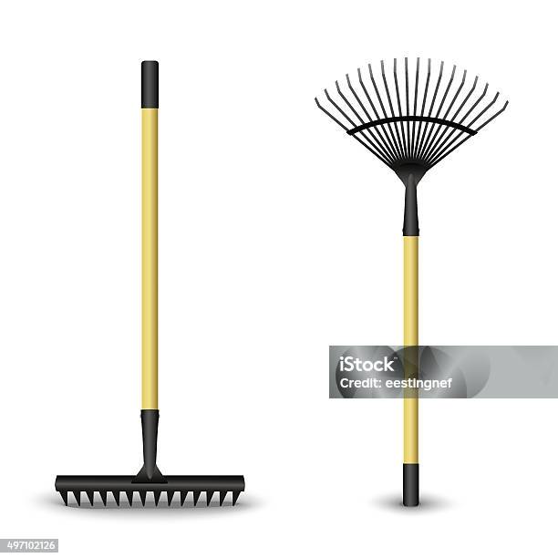 Black Rake Isolated On A White Background Stock Illustration - Download ...