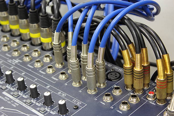 istock Closeup an audio signal on the mixer. 497103275