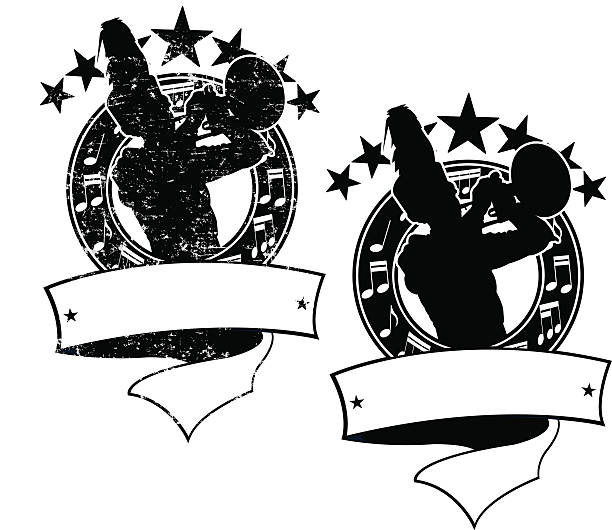 Trumpet Player Icon Tight graphic silhouette illustrations of the Marching Band. Trumpet Player Icon. Use with or without the grunge. Scale to any size. Check out my "Marching Band Vector" light box for more. marching band silhouette stock illustrations