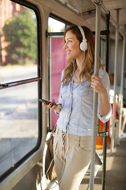 istock Young Woman on the Bus. 497103559